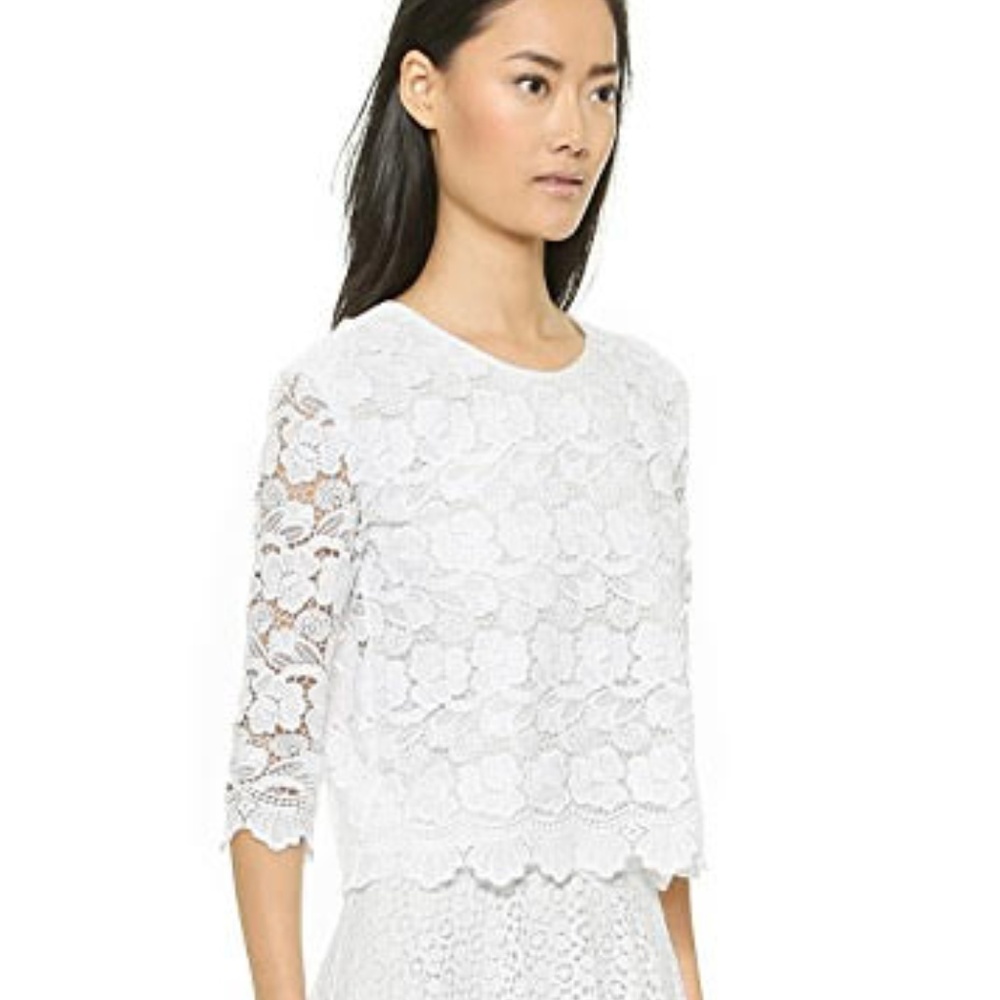 Sold Out Rebecca Minkoff Raya Lace Top in White